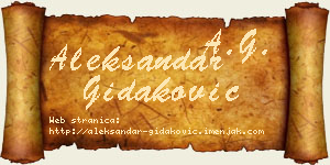 Aleksandar Gidaković vizit kartica